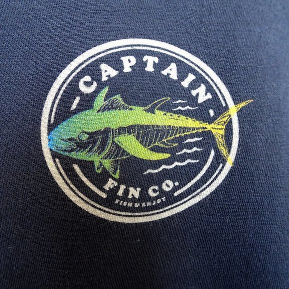 Captain Fin Co. Navy Fishing T-shirt - Picture 2 of 4